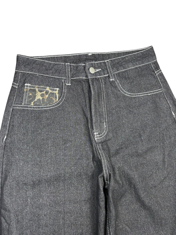 Early 2000s Handmade Leopard Print jeans