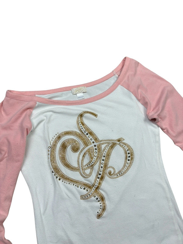 Early 2000s Southpole off the shoulder long sleeve tee shirt