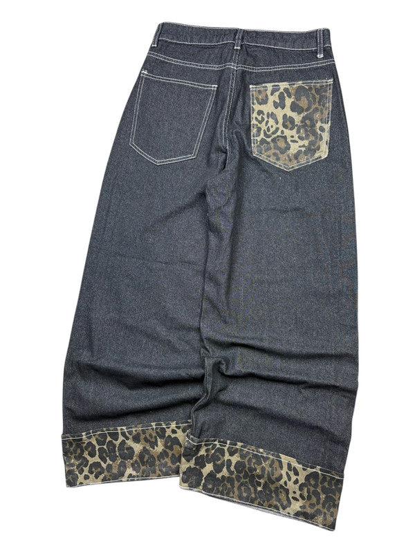 Early 2000s Handmade Leopard Print jeans