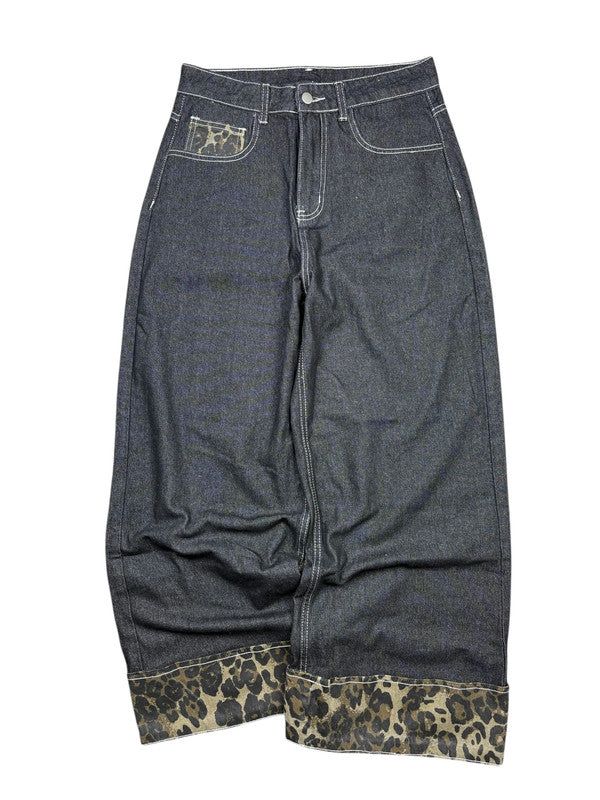 Early 2000s Handmade Leopard Print jeans