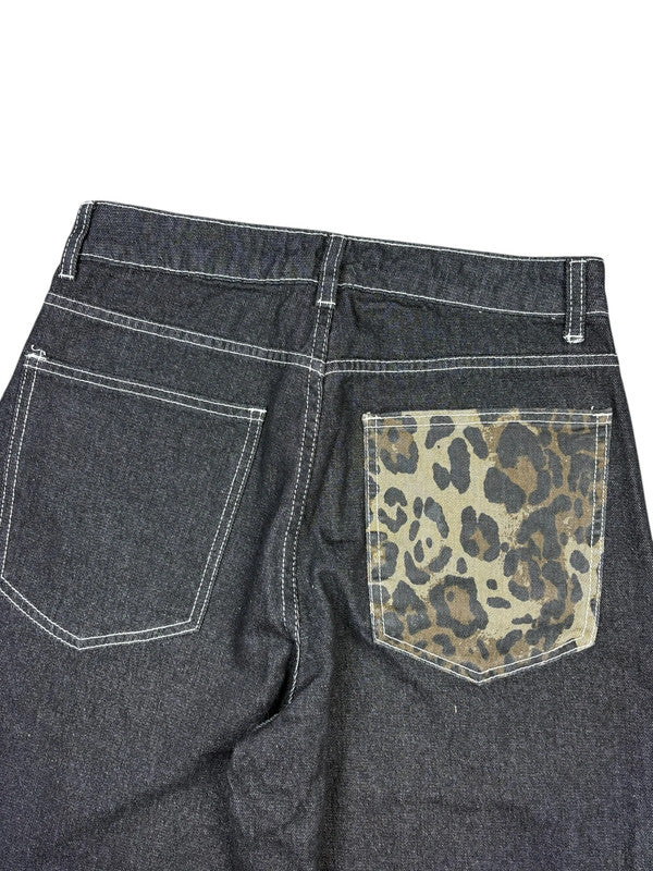 Early 2000s Handmade Leopard Print jeans