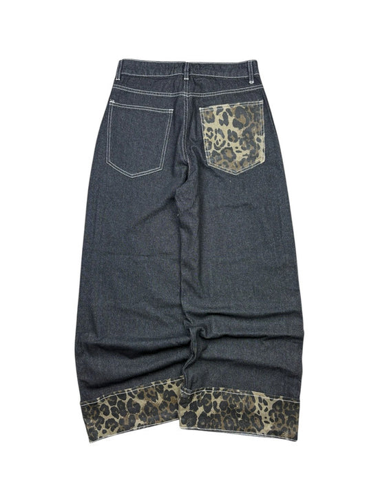 Early 2000s Handmade Leopard Print jeans