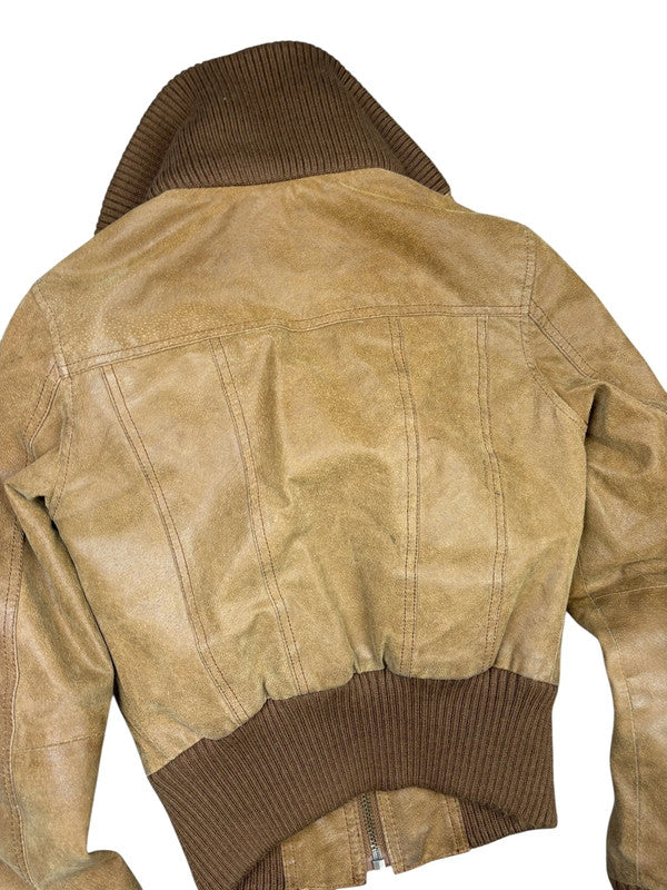 Early 2000s Fuffy Cropped Bomber Jacket