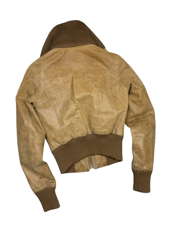 Early 2000s Fuffy Cropped Bomber Jacket