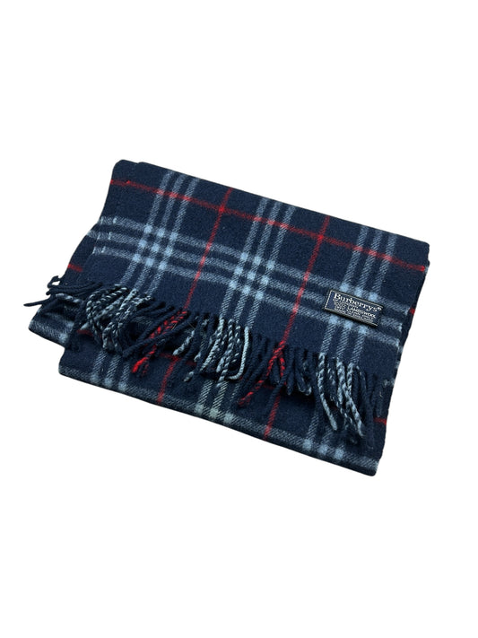 Navy Burberry Nova Check Scarf