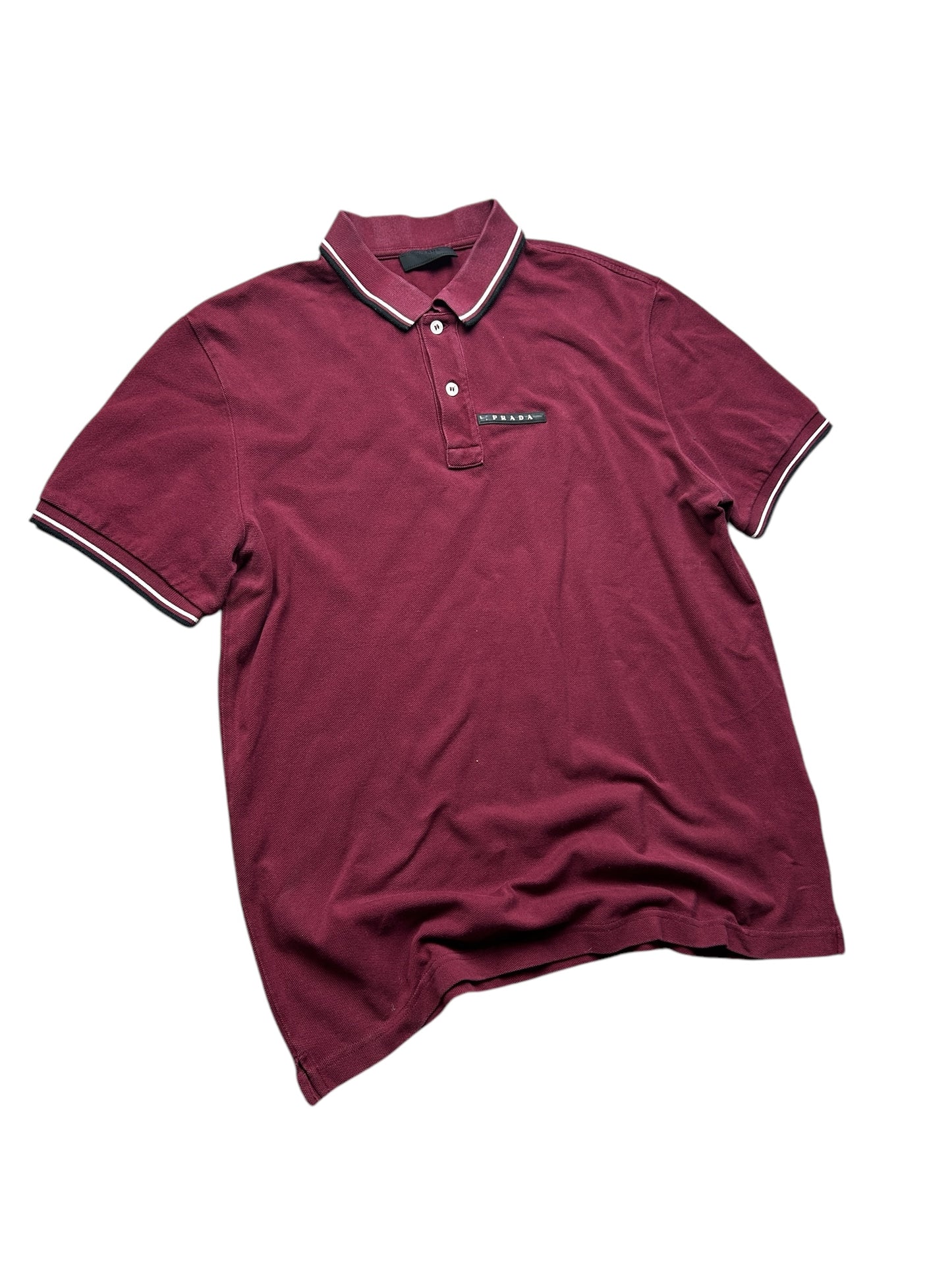 Black Logo Prada Sport Polo Shirt