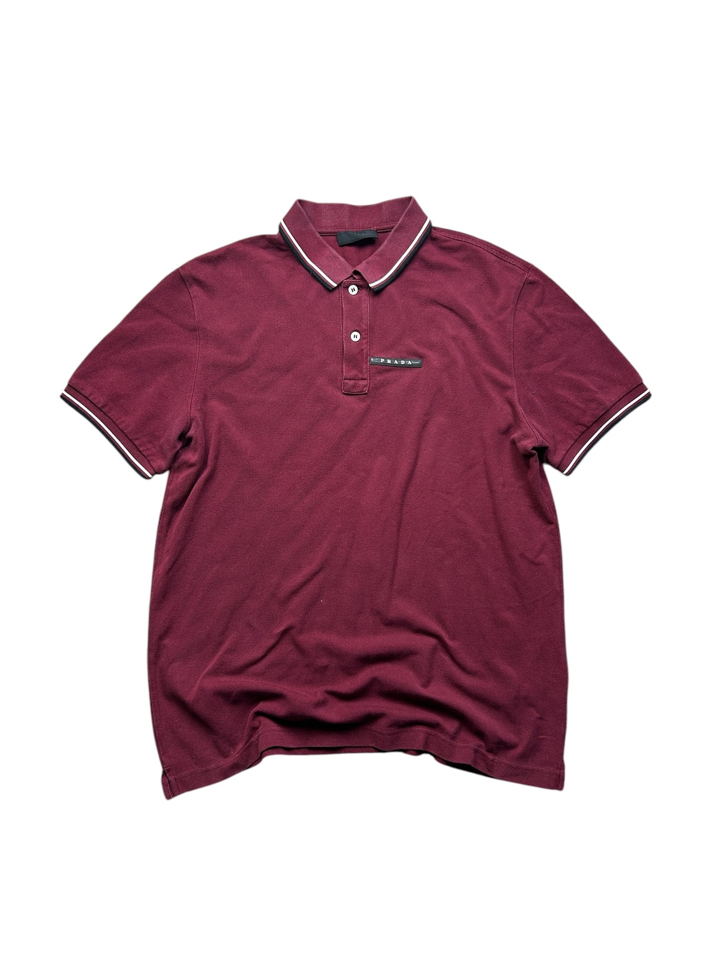 Black Logo Prada Sport Polo Shirt