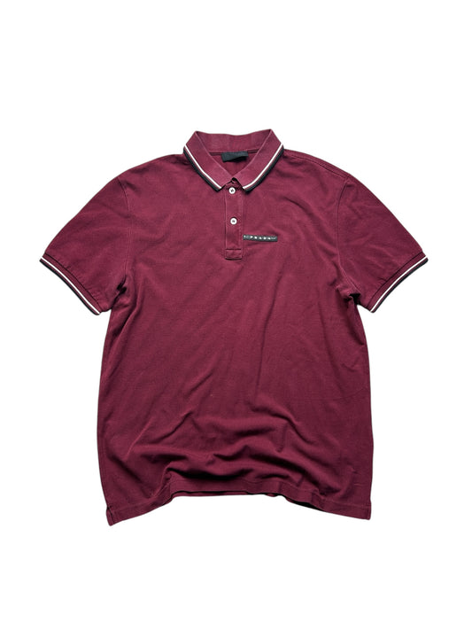 Black Logo Prada Sport Polo Shirt
